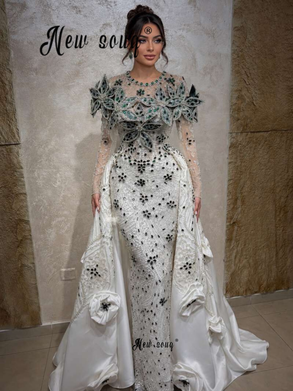 Embroidery White Dress - Luxurious Embroidery White Prom Dresses With