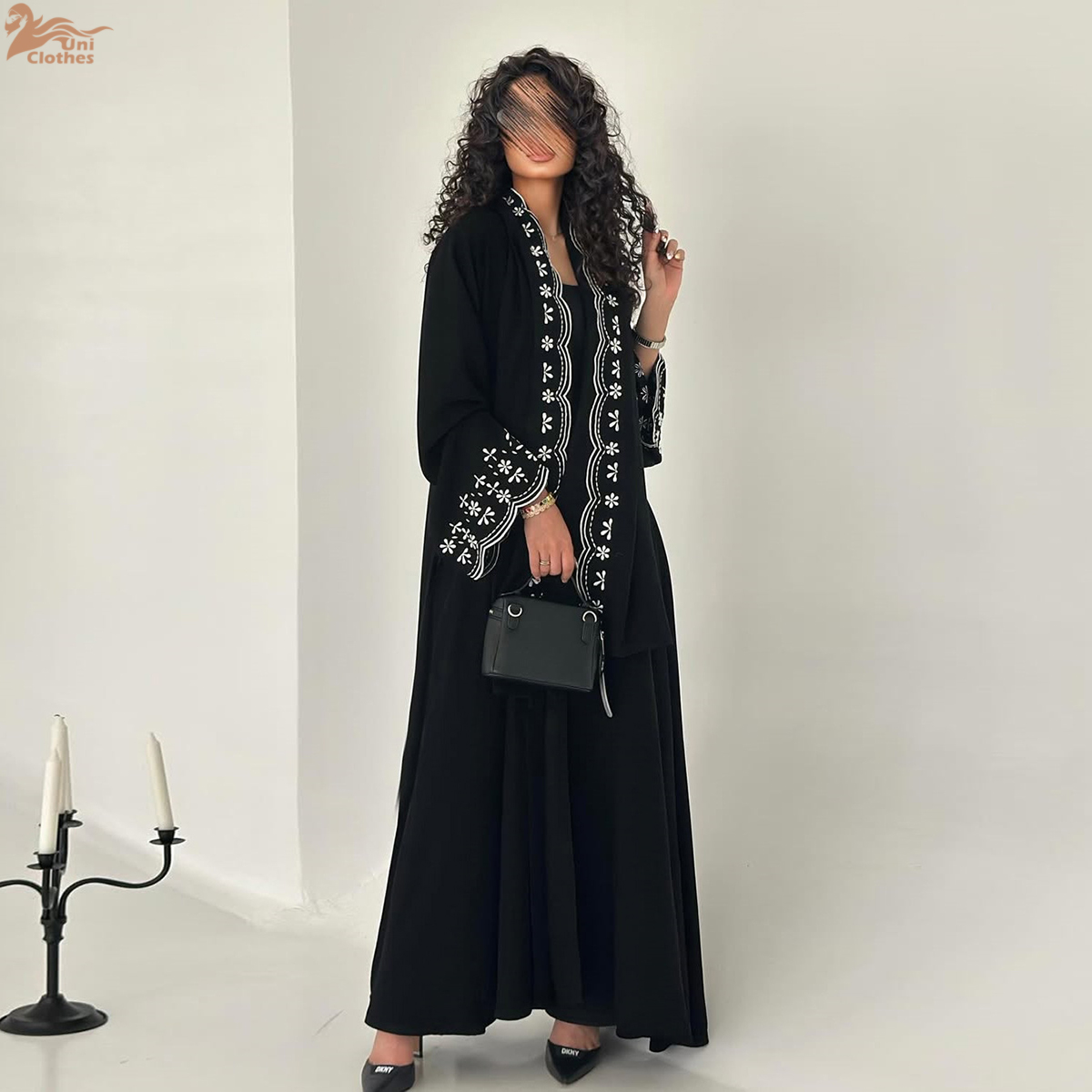 Embroidery Hijab - Luxury Embroidered Sleeve Cardigan for Muslim