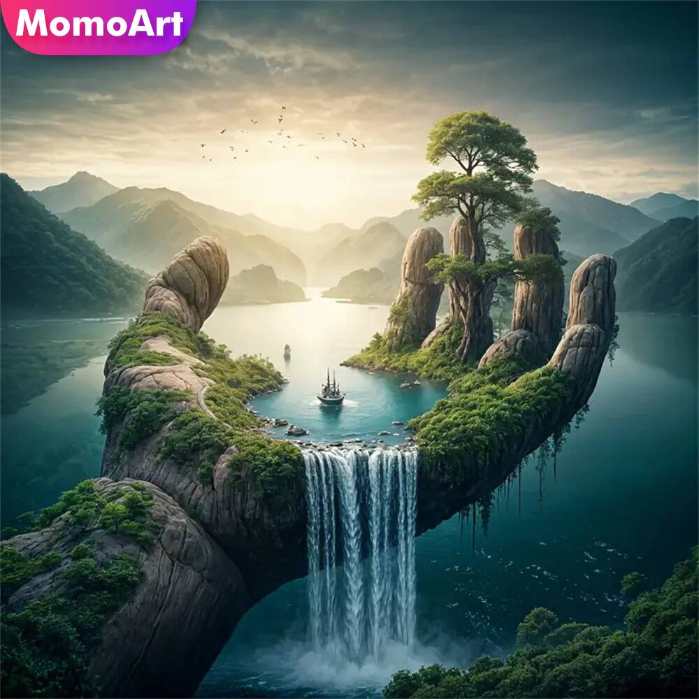 Embroidery Meaning - Momoart Diamond Painting River Landscape Pattern