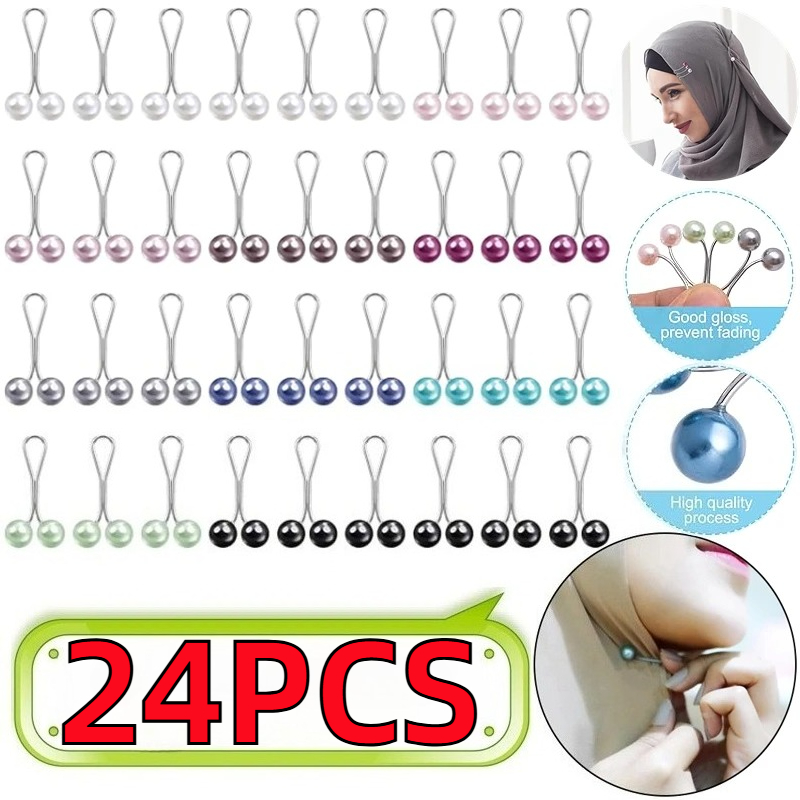 6/12/24PCS Pearls Pins Women S - đánh giá và giá Embroidery Hijab