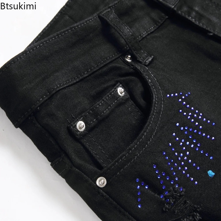 2026 New Men's Fashion Crystal - đánh giá và giá Embroidery On Jeans