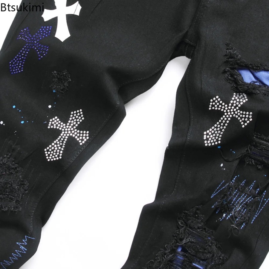 2026 New Men's Fashion Crystal - đánh giá và giá Embroidery On Jeans