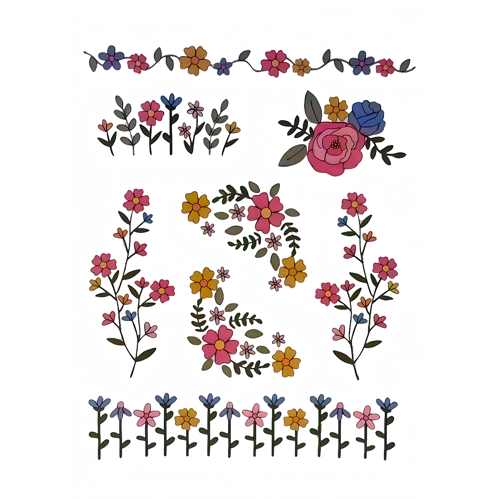 1 Set of 8pcs Colorful Graphic - đánh giá và giá Printed Embroidery Kit