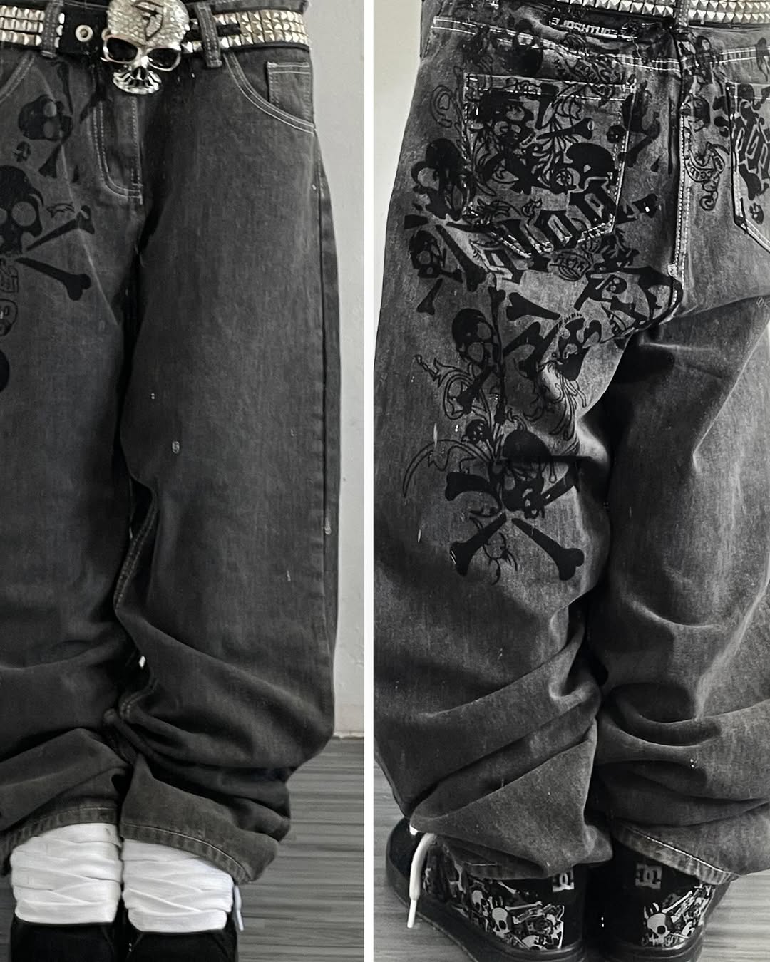 Y2K Street New Skull Embroider - đánh giá và giá Embroidery On Jeans