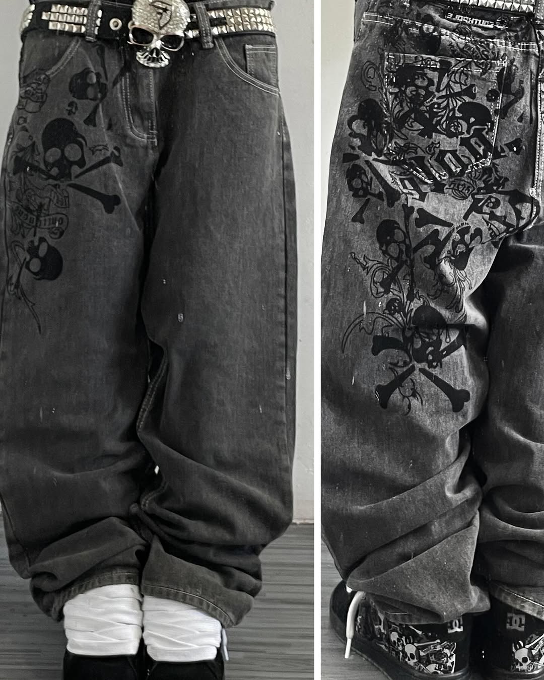 Y2K Street New Skull Embroider - đánh giá và giá Embroidery On Jeans