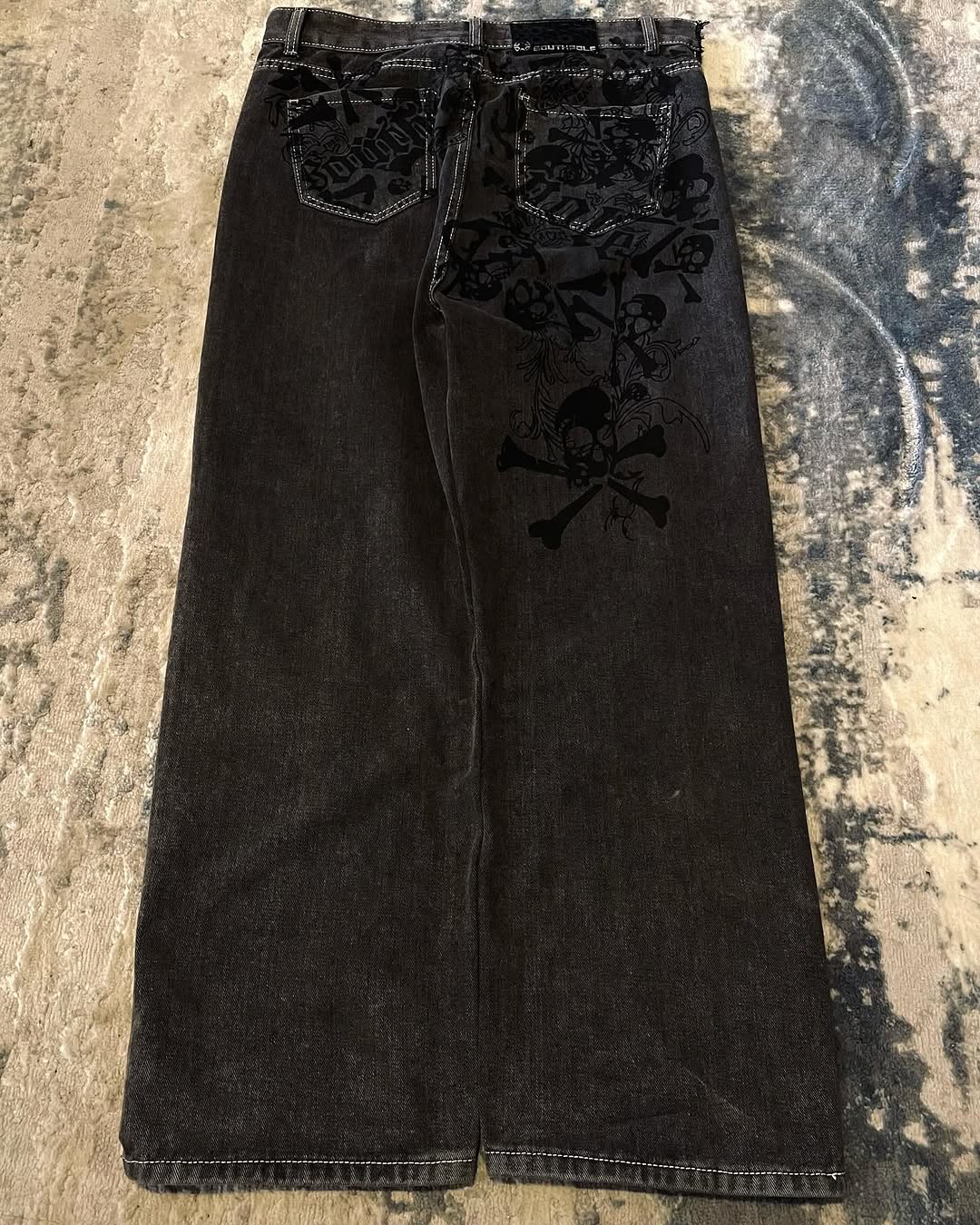 Y2K Street New Skull Embroider - đánh giá và giá Embroidery On Jeans
