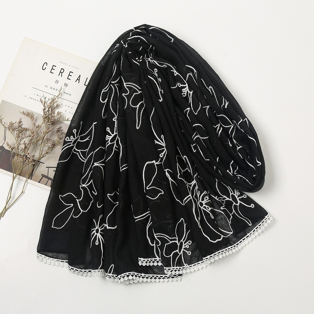 Versatile Elegant Hijab Scarf  - đánh giá và giá Embroidery Hijab