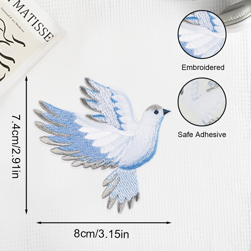 1pc blue-white gradient dove e - đánh giá và giá Embroidery Meaning