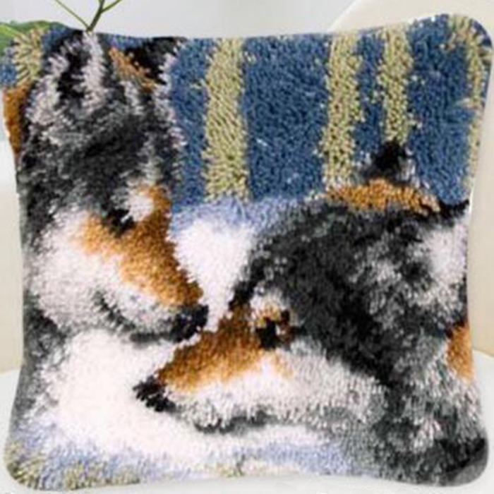 Animal Wolf Pattern Latch Hook - đánh giá và giá Printed Embroidery Kit