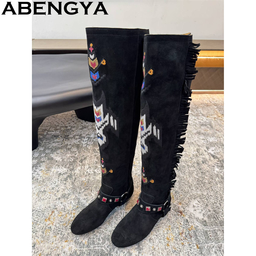 ABENGYA 2026 Winter New Knee H - đánh giá và giá Embroidery Print