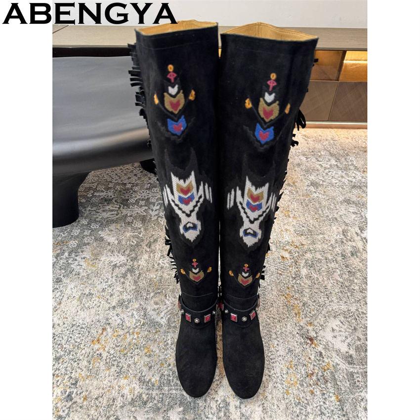 ABENGYA 2026 Winter New Knee H - đánh giá và giá Embroidery Print