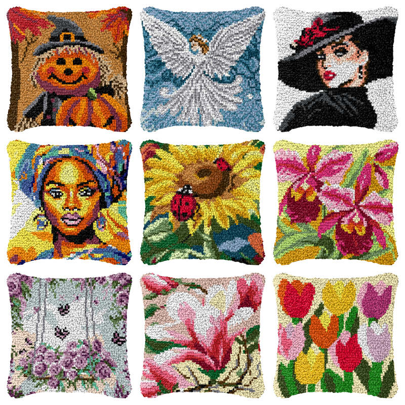 Flowers Cartoon Latch Hook Pil - đánh giá và giá Printed Embroidery Kit