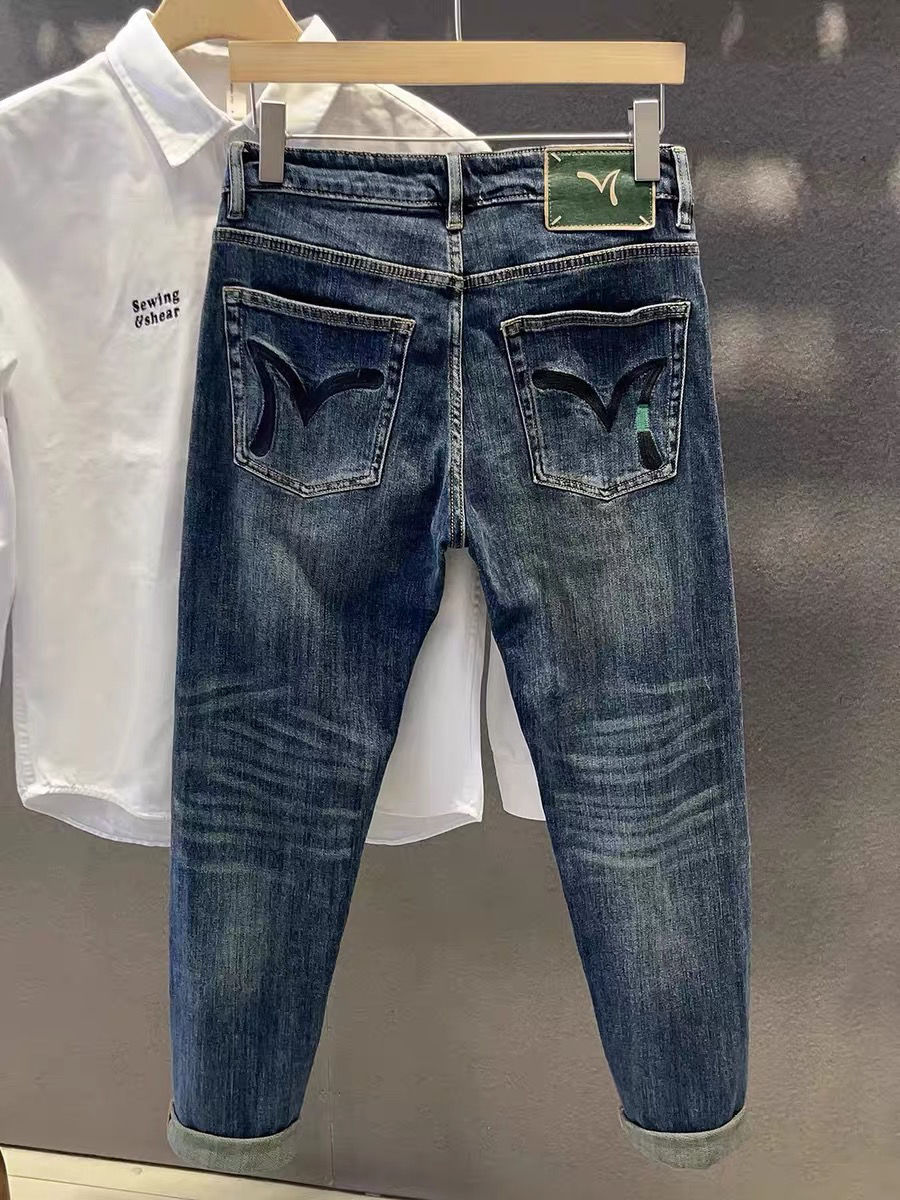 Menswear Clothing Retro Jeans  - đánh giá và giá Embroidery On Jeans