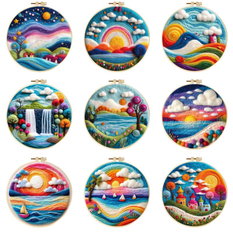 SDOYUNO DIY Wool Felt Painting - đánh giá và giá Embroidery Kit Starter