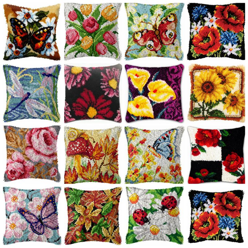 Flowers Plant Latch Hook Kit K - đánh giá và giá Printed Embroidery Kit