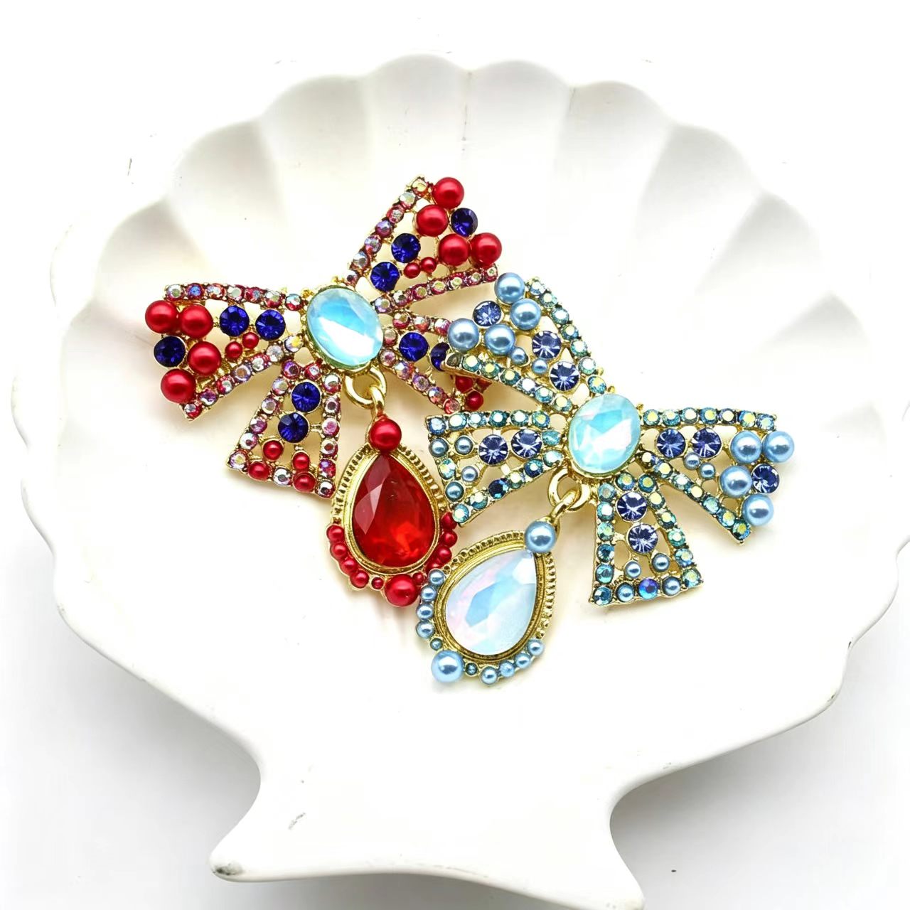 Gold Alloy Bow Crystal Rhinest - đánh giá và giá Embroidery Wallpaper