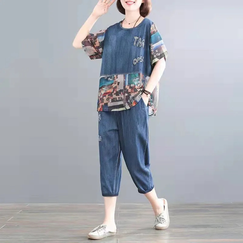 5XL Summer Women's Jeans Sets  - đánh giá và giá Embroidery On Jeans