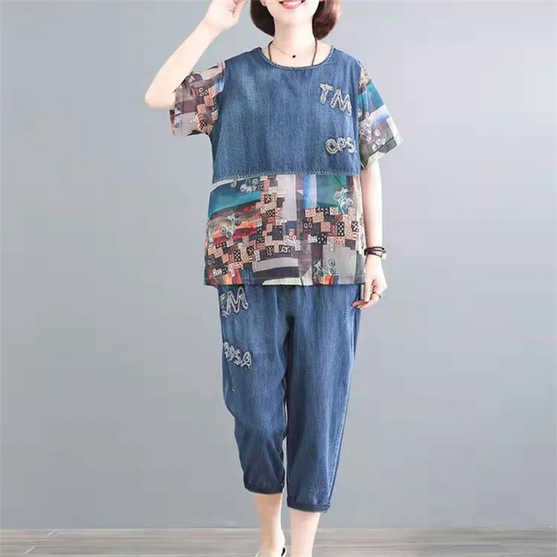 5XL Summer Women's Jeans Sets  - đánh giá và giá Embroidery On Jeans