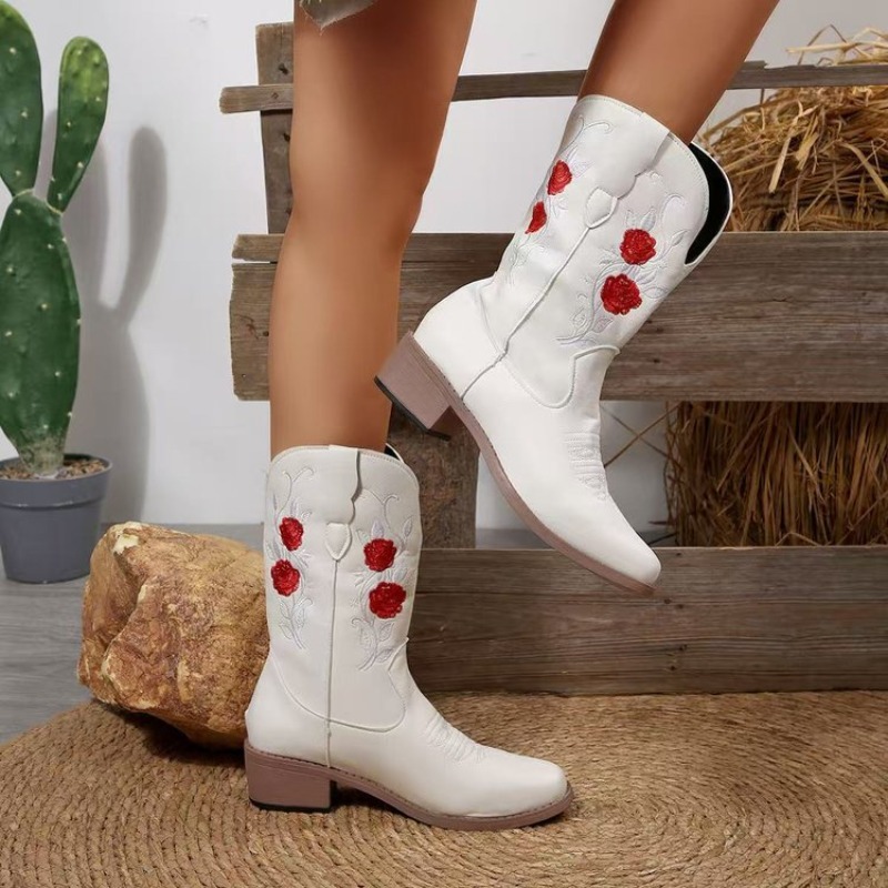 Women's Boots Western Style Sq - đánh giá và giá Embroidery Print