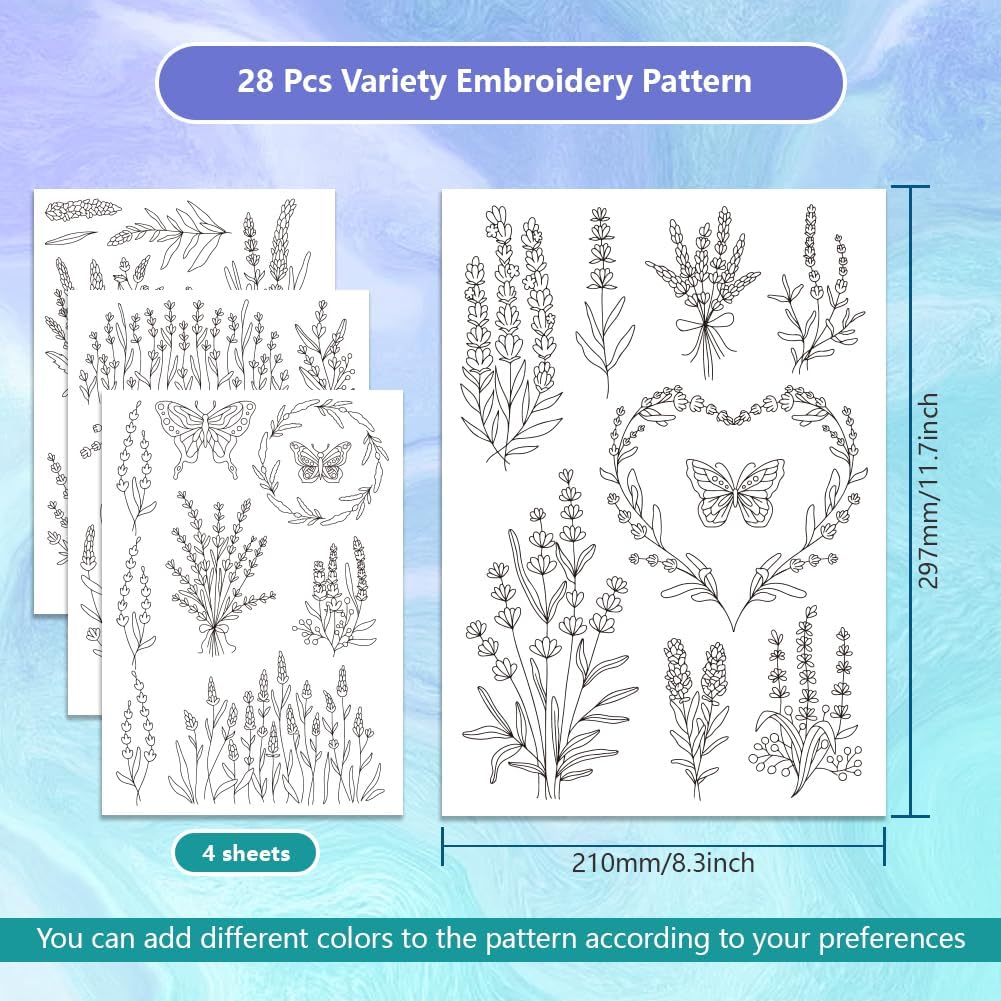 Lavender Flower Butterfly Wate - đánh giá và giá Embroidery Meaning