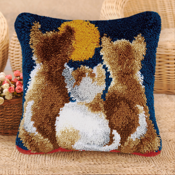 Cat Series Latch Hook Kit Mats - đánh giá và giá Printed Embroidery Kit
