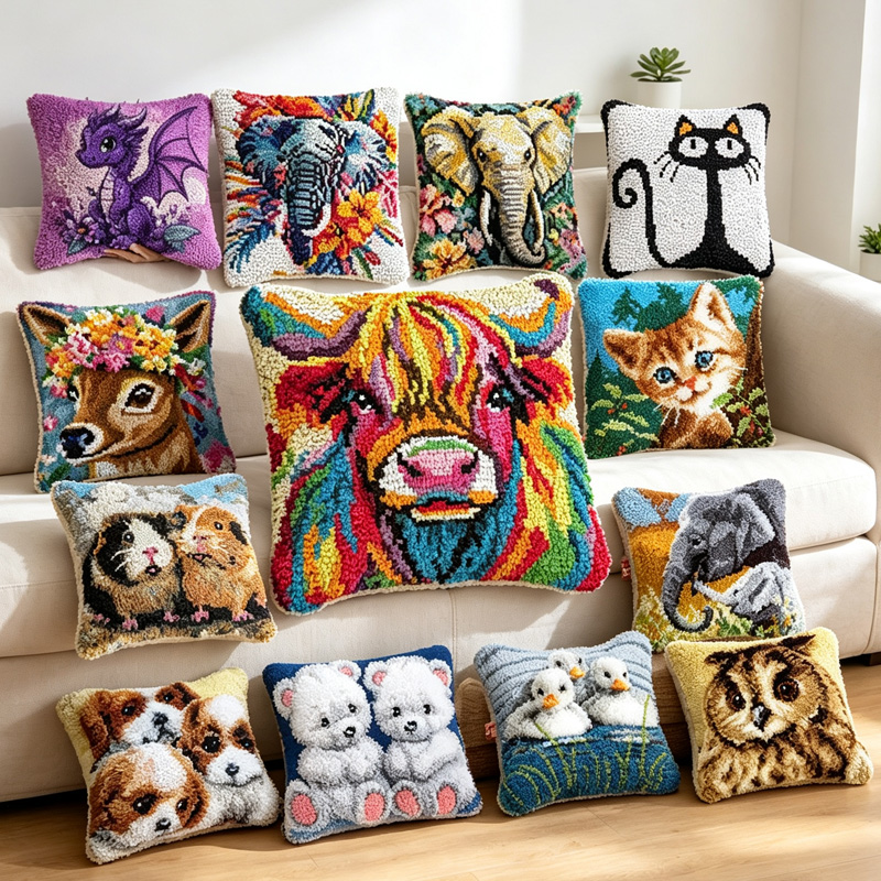 Dog Cat Dinosaur Cow Animal La - đánh giá và giá Printed Embroidery Kit