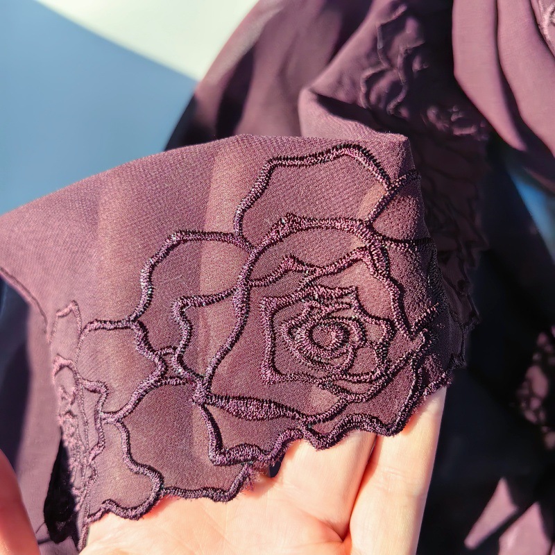 Purple Chiffon Hijab Shawls Wo - đánh giá và giá Embroidery Hijab