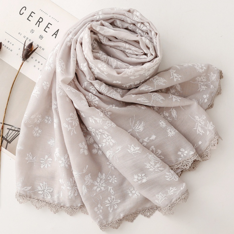 Women's All Season Floral Embr - đánh giá và giá Embroidery Hijab